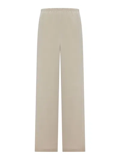 Max Mara Pure Maga Pants In Silk Crêpe De Chine In Neutral