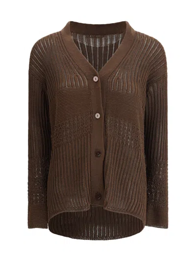 Max Mara Pure Max Mara March Cotton Cardigan In Brown