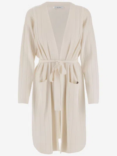 Max Mara Pure Long Cashmere Cardigan In Neutral