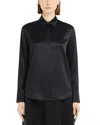 Max Mara Silk Satin Shirt Shirts Black In Black