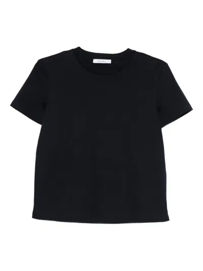 Max Mara Pure 'mxpdonata' Small Logo Cotton Classic T-shirt In Blue