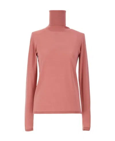 Max Mara Pure Natural Wool Yarn Pullover In Pink