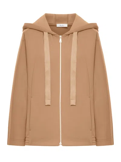 Max Mara Pure Omelia Zip-up Hoodie In Black