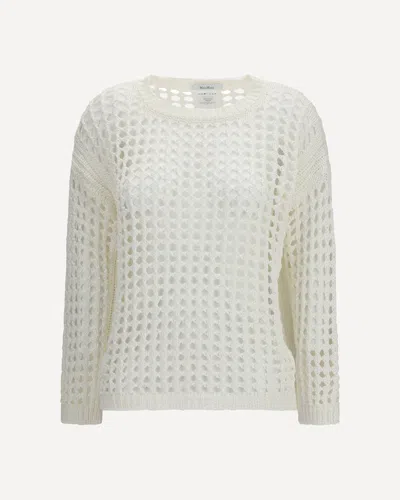 Max Mara Pure Open-knit Sweater In Linen And Cotton Yarn In Multi