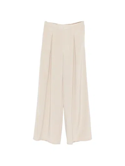 Max Mara Pure Pleated Trousers "palude" In Neutral