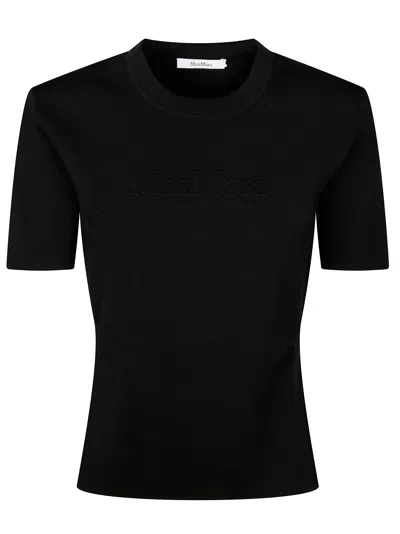 Max Mara Pure Pure Adelio Short Sleeve Logo T-shirt In Nero
