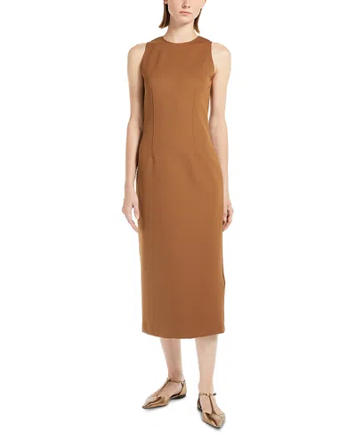 Max Mara Pure Sevres Dress In Tobacco