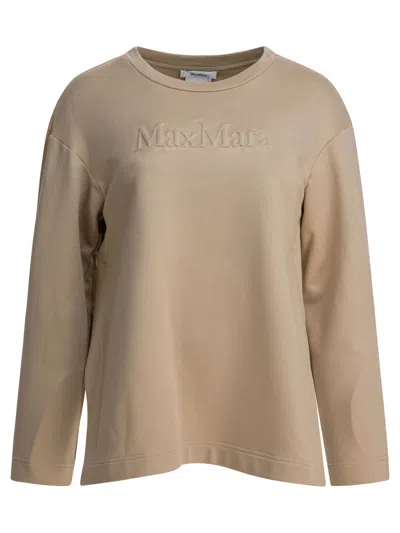 Max Mara Pure Silk And Cotton Sweatshirt Sweatshirts Brown