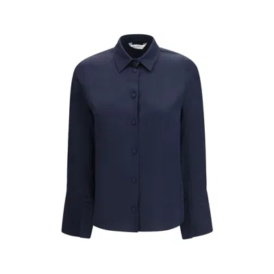 Max Mara Pure Silk Women's Shirt In Blue