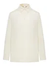 Max Mara Pure Stretch Silk Cady Shirt In Neutral