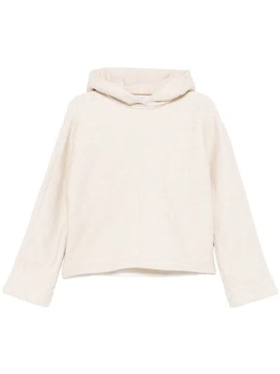 Max Mara Pure Stretch-cotton Hooded Sweatshirt In Beige