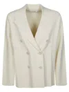 Max Mara Pure Subdolo Giacca Maglia Doppiopetto In Bianco