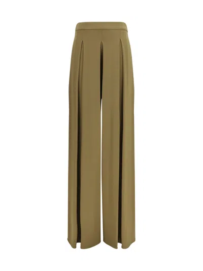 Max Mara Pure Technical Jersey Wide-leg Trousers In Green