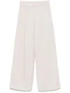 Max Mara Pure Cotton Blend Wide-leg Trousers In Beige