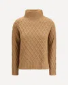Max Mara Pure Turtleneck Sweater In Brown
