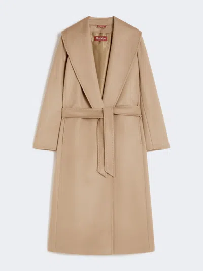 Max Mara Pure Virgin Wool Broadcloth Coat In Brown