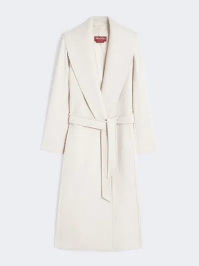 Max Mara Pure Virgin Wool Broadcloth Coat In White