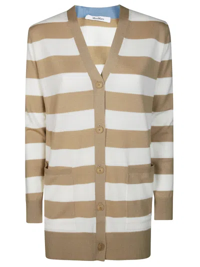 Max Mara Pure Women's Short Sleeve Mini Sweatshirt With Side Slits In Brown