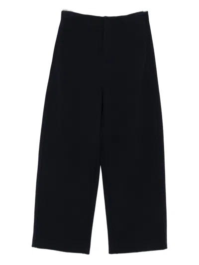 Max Mara Pure Wool And Cotton Trousers In Black