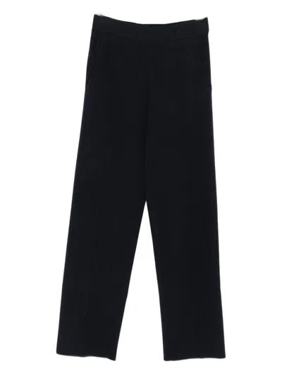 Max Mara Pure Wool Blend Trousers In Black