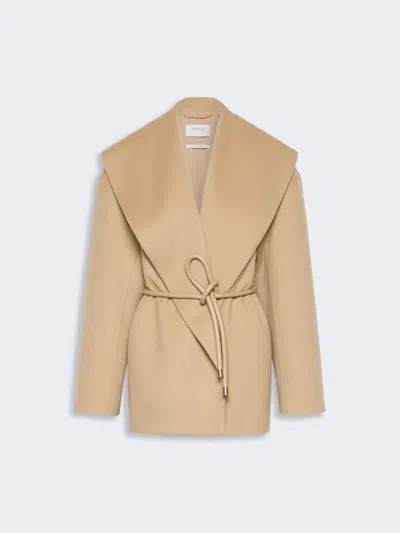 Max Mara Pure Wool Double Fabric Jacket In Brown
