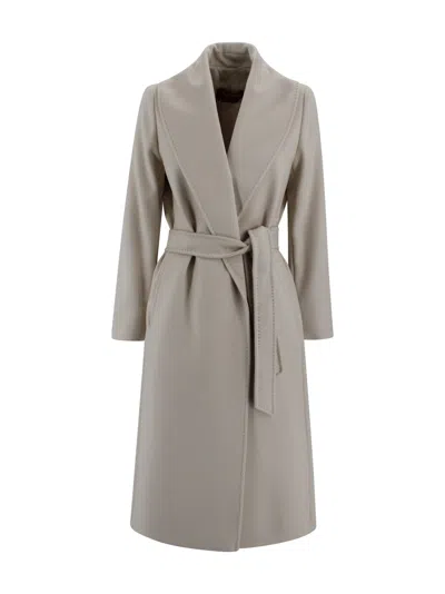 Max Mara Pure Wool Drape Coat In Gray
