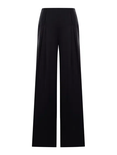 Max Mara Pure Wool Jersey Trousers In Black