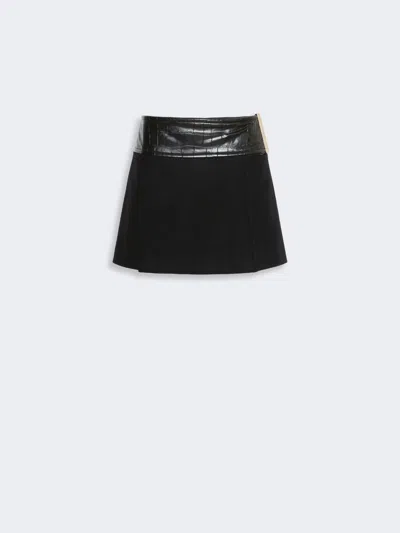 Max Mara Pure Wool Mini Skirt In Black