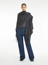 Max Mara Pure Wool Poncho In Dark Grey