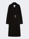 Max Mara Pure Wool Robe Coat In Black