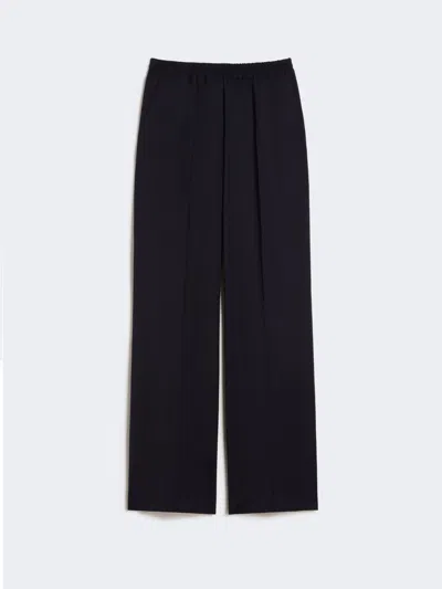 Max Mara Pure Woollen Cloth Trousers In Blue