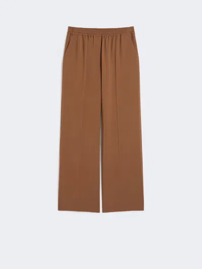 Max Mara Pure Woollen Cloth Trousers In Brown