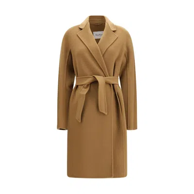 Max Mara Purple Cashmere Coat In Nude