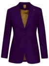 Max Mara Purple Silk Blend Buckle Blazer Jacket In Purple