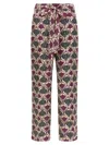 Max Mara Floral Bow Detail High Waist Trousers In Multi
