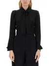 Max Mara Women's Shirt With Bow In Black