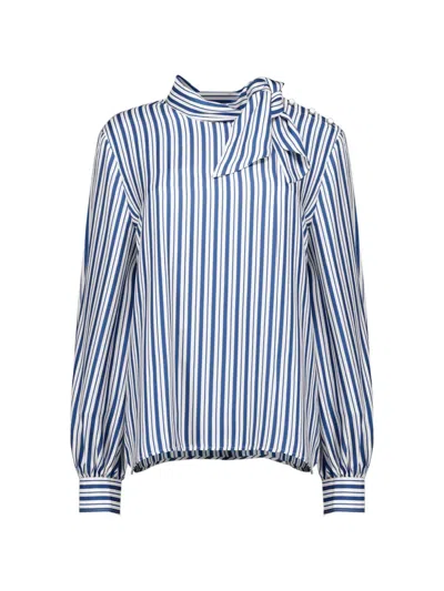 MAX MARA PUSSY-BOW STRIPED BLOUSE