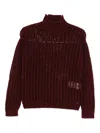 Max Mara Quaglia Openwork High-neck Sweater In Red