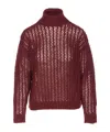 Max Mara Quaglia Openwork Jumper In Burgundy