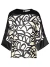 Max Mara Quaglia Printed Silk Satin Top In White