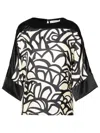 Max Mara Quaglia Printed Silk Satin Top In White
