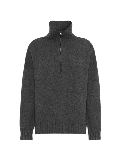 Max Mara Cashmere Yarn High-neck Sweater In Gray