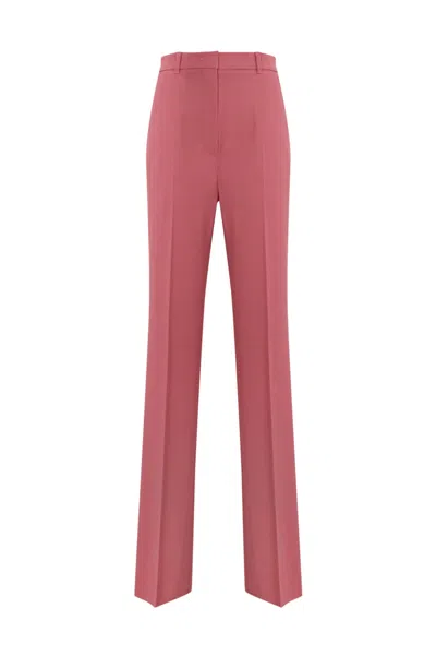 Max Mara Quasar Trousers In Crepe Satin In Pink