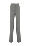 Max Mara Soraga Trousers In Virgin Wool In Grigio Acciao