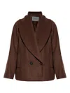 Max Mara Quatto Double-breasted Jacket In Brown
