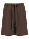 Max Mara Maxmara Women Quebec - Bermuda Shorts In Linen And Silk In Brown