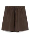 Max Mara Linen And Silk Blend Shorts In Brown