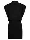 Max Mara High Neck Open Back Short Dress In Black