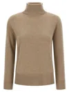 Max Mara Plain Color Polo Necks In Brown