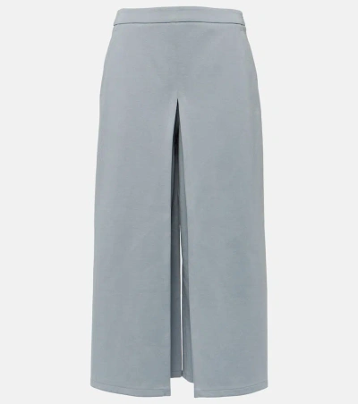 Max Mara Quid Cotton-blend Culottes In Grey